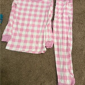 Little Sleepies Pink and White Gingham Kids Pajama Set